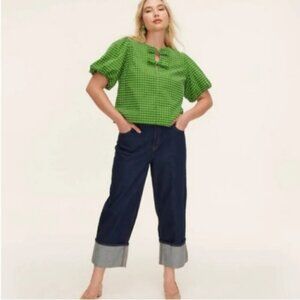 Kate Spade New York X Target - High Rise, Wide Cuff, Straight Leg Denim Jeans 00